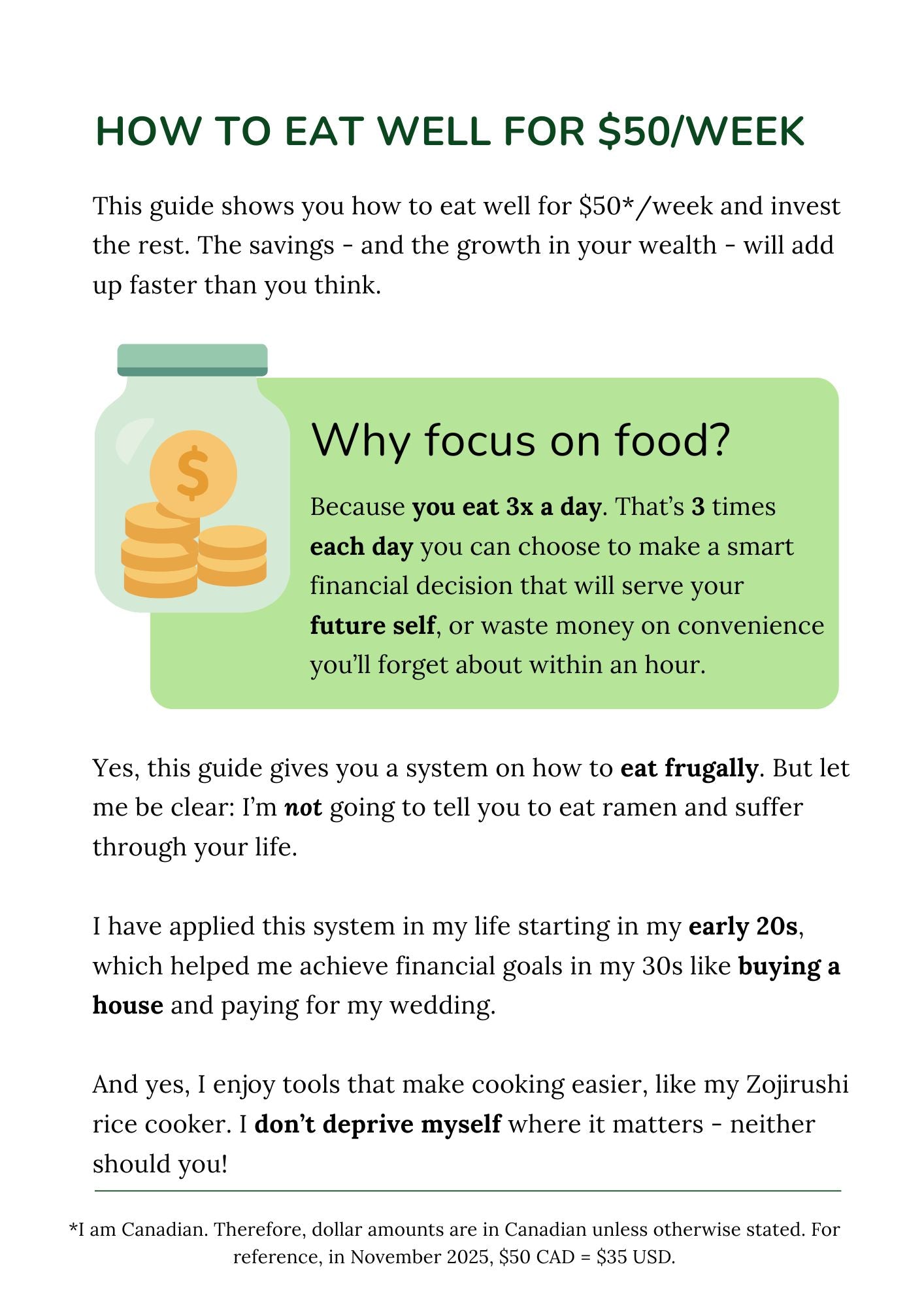 How to Eat Well on $50/Week